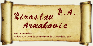 Miroslav Armaković vizit kartica